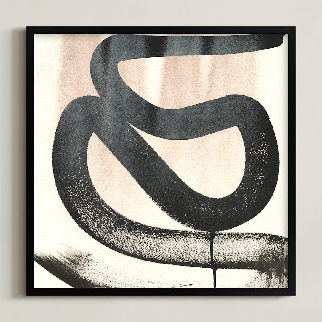 "Simple Inked Series Four" - Art Print in Black and White by Angela Simeone - Framed