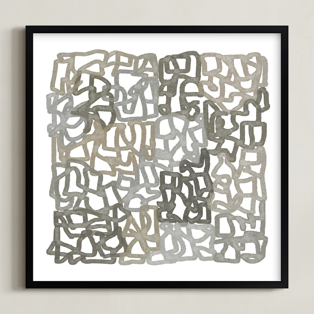 "Earthy Abstract" - Art Print in Sandstone by Tanya Lee Design - Framed