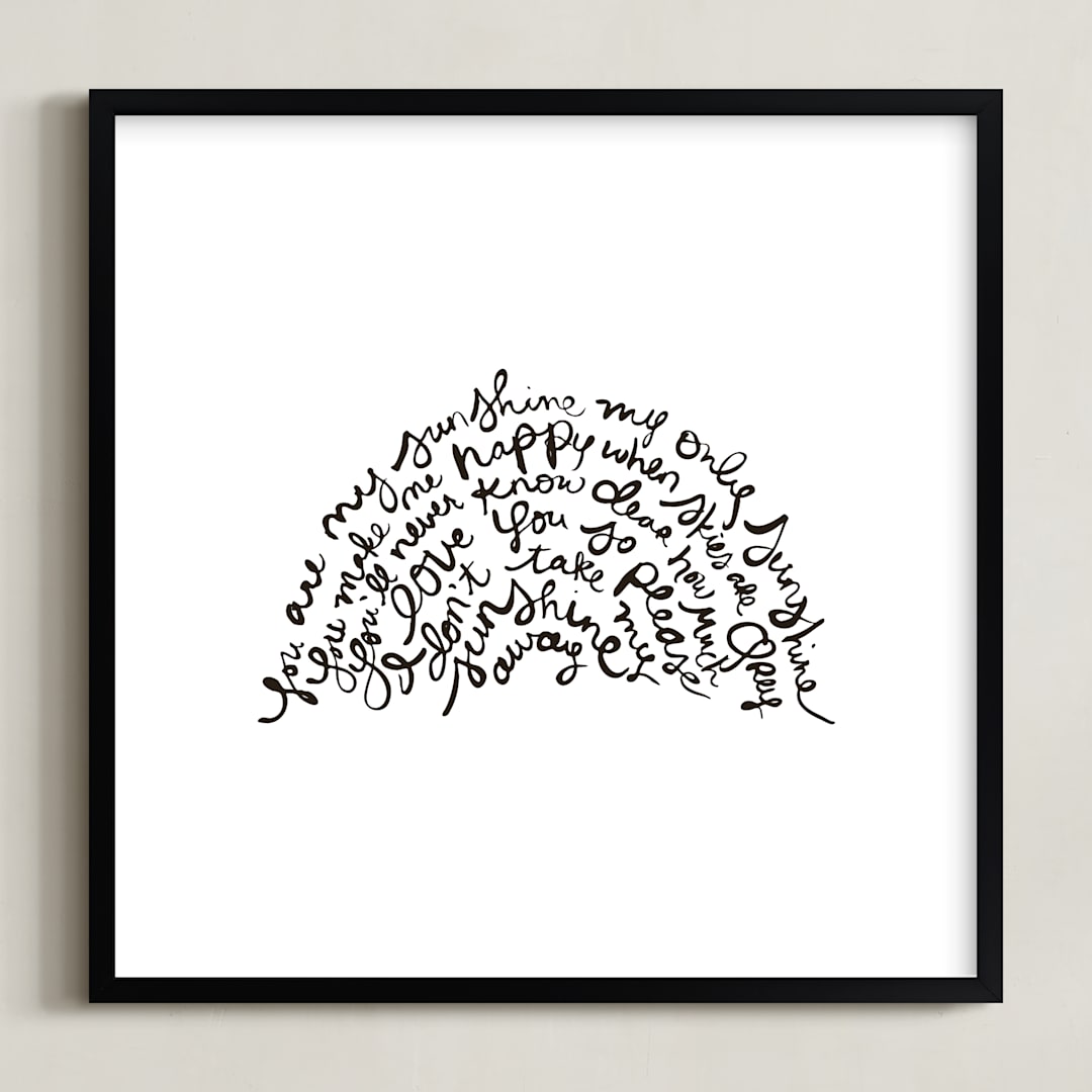 "You are my Rising Sunshine" - Art Print in Black by Dean Street - Framed