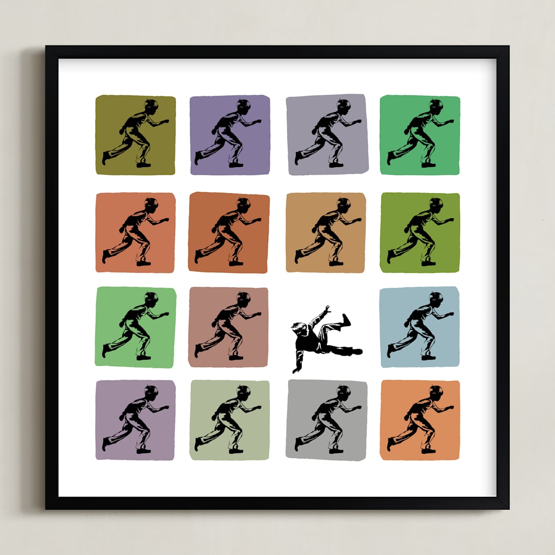 "Try Try Again" - Art Print in burnt sienna by Shannon - Framed