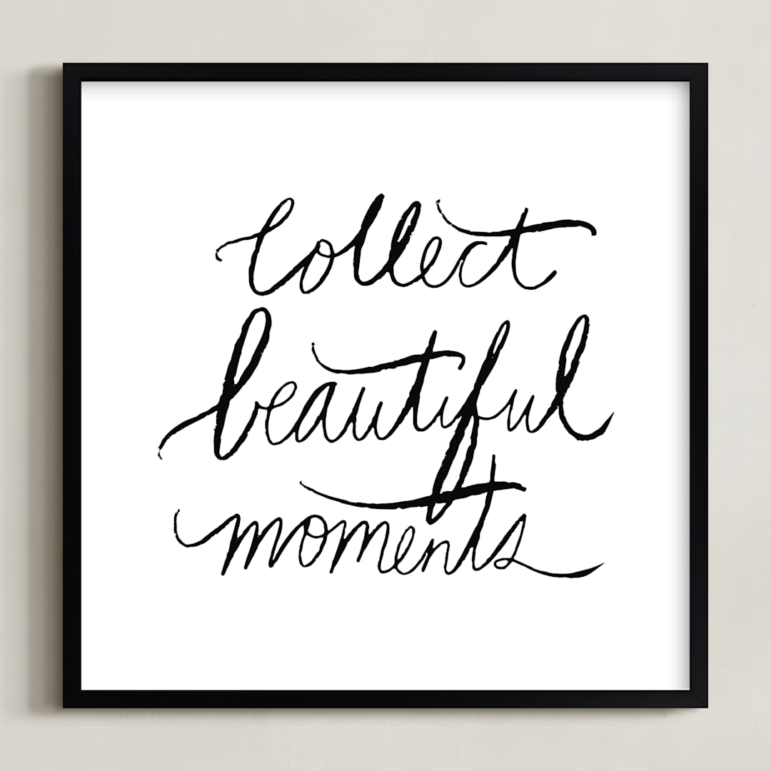 "collect beautiful moments" - Art Print in white by Vivian Yiwing - Framed