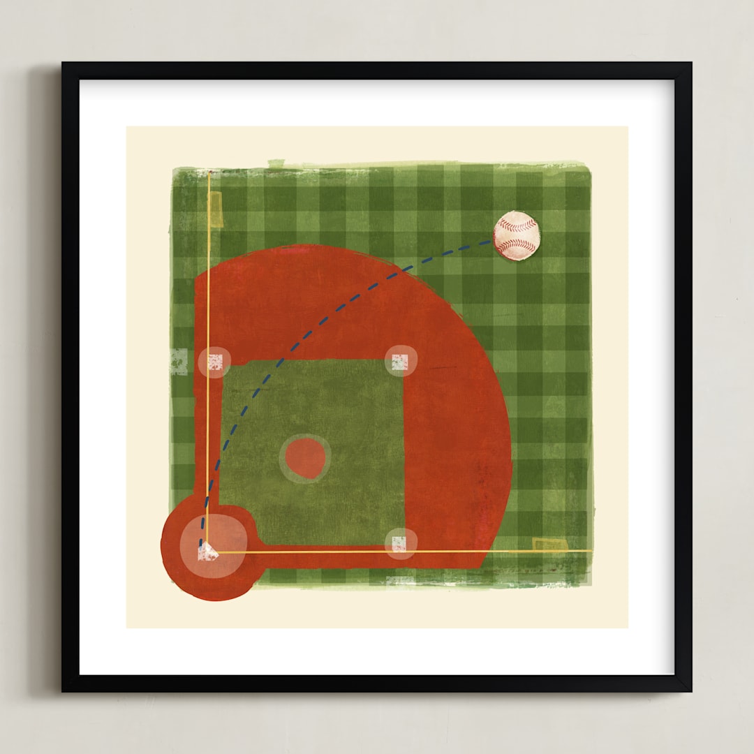 "Dinger 2 Diamond in the Rough" - Art Print in Clay by Kamala Nahas - Framed