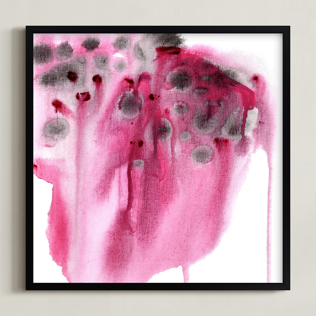 "raspberry smash" - Art Print in berry by Kelly Witmer - Framed