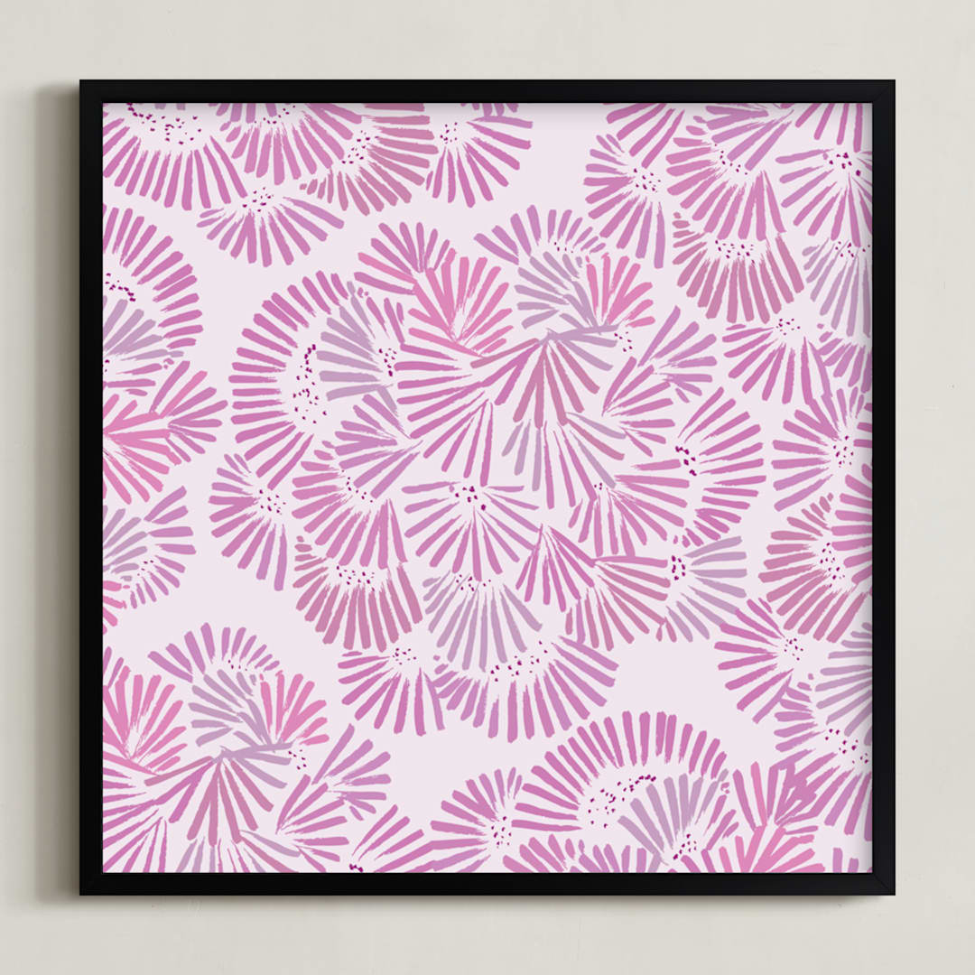 "Floral Way" - Art Print in Lavender by Christine Llewellyn - Framed