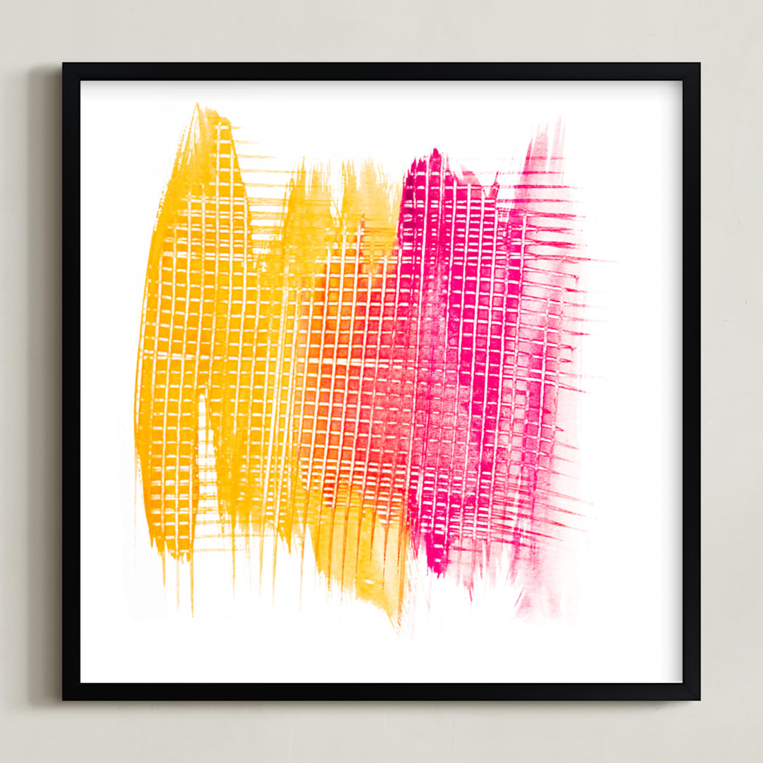 "Out of Range " - Art Print in warm by Stacy Kron - Framed