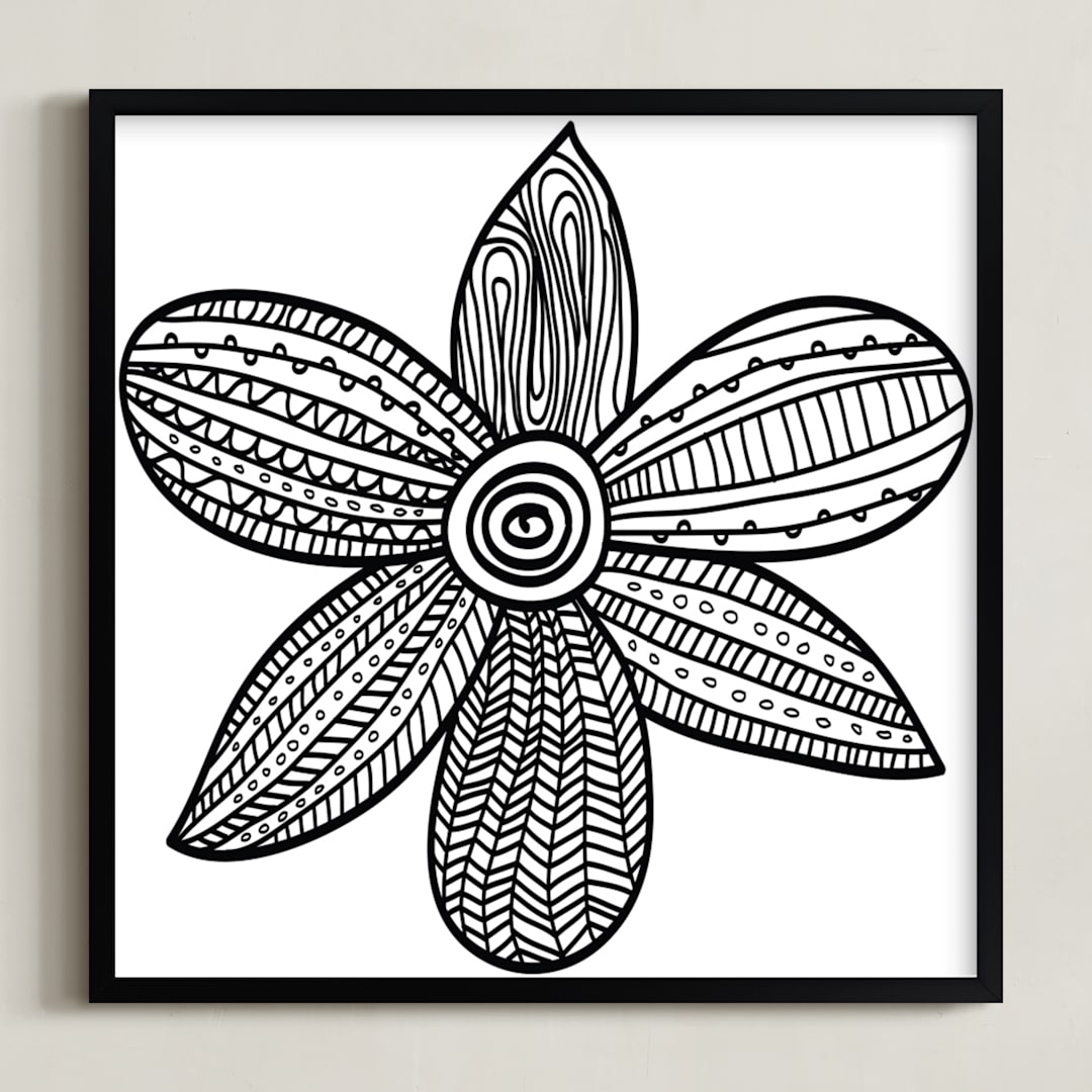 "stripes & pattern" - Art Print in black by Ramoncita - Framed