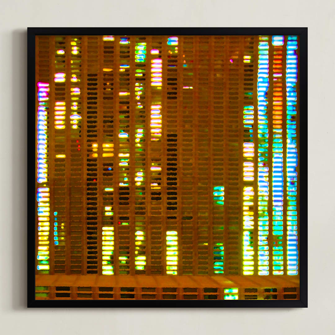 "Windows Data" - Art Print in Ruddy Brown by Jeff Preuss - Framed