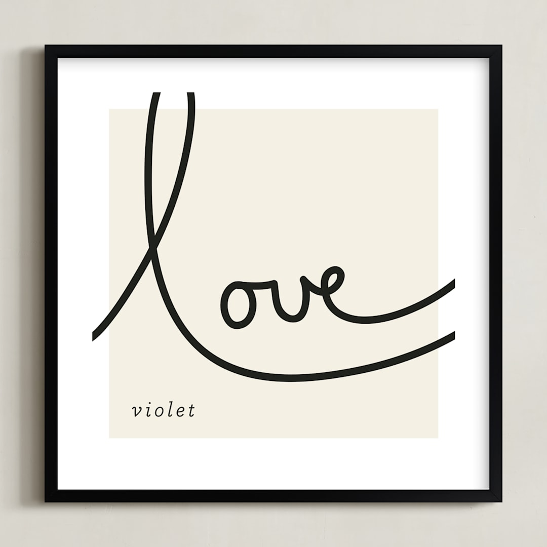 "Sweet Sophistication" - Personalized Art Print in Linen by Erin Pescetto - Framed