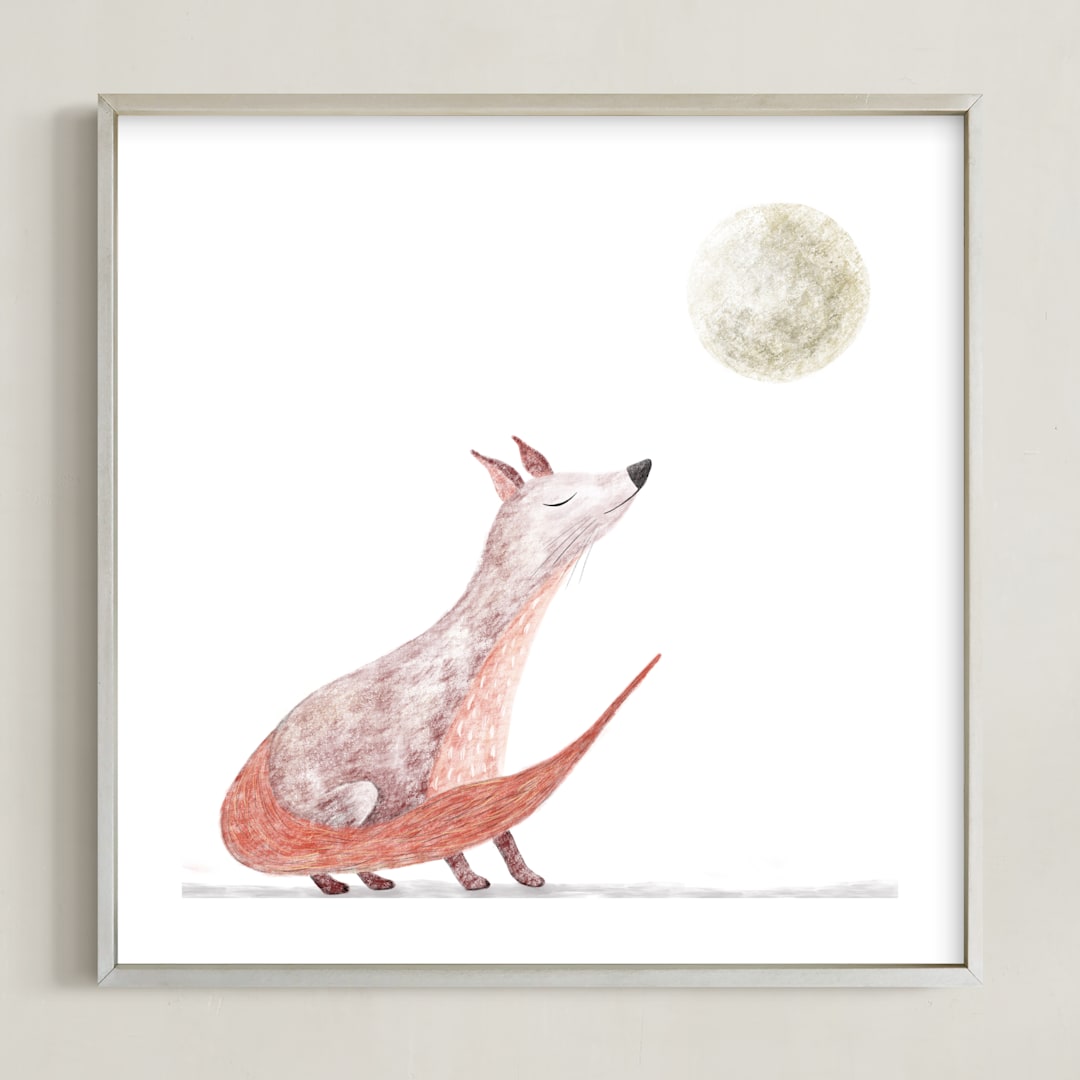 "Harvest Moon" - Art Print in Fox tail by Maja Cunningham - Framed