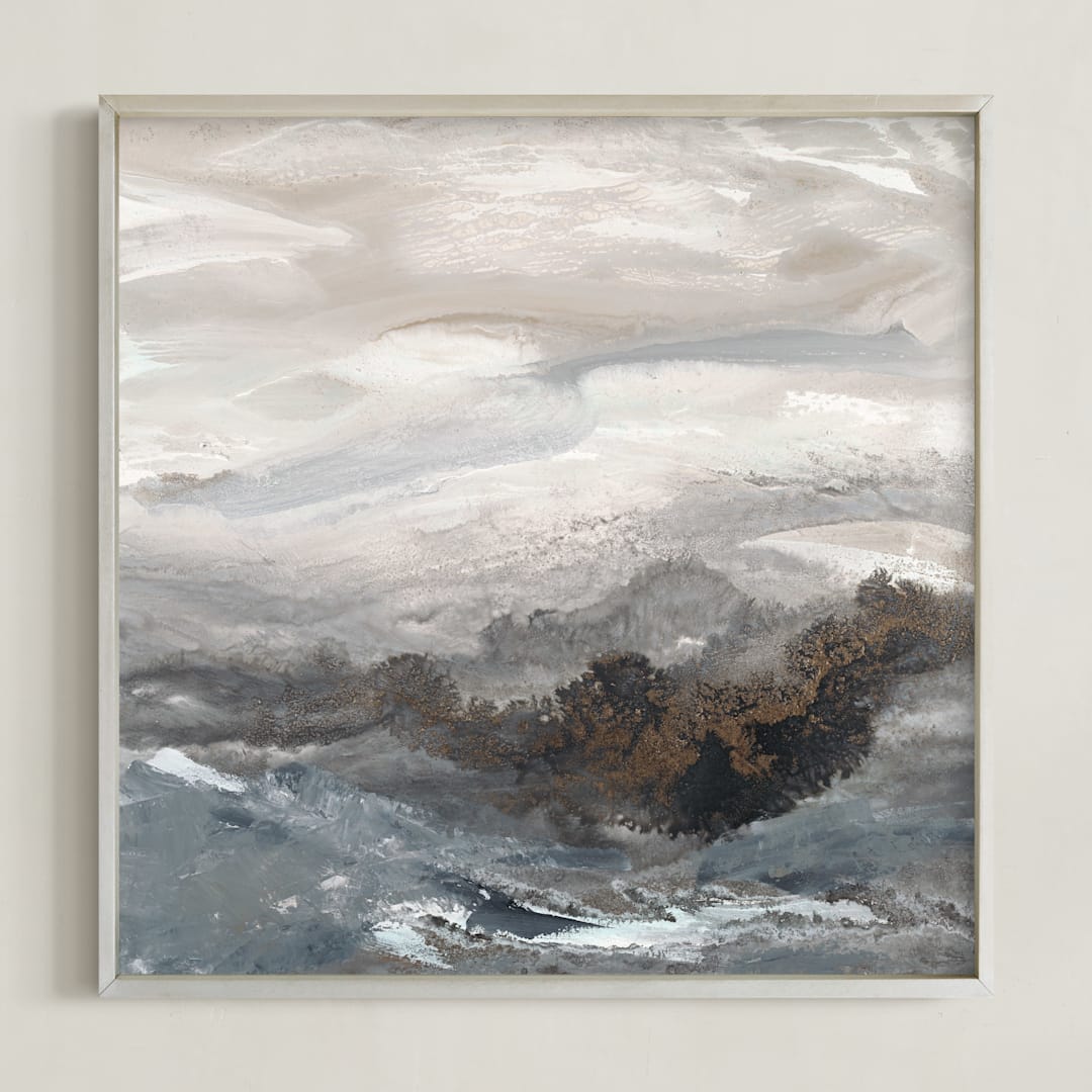 "warm grey II" - Art Print in warm grey by Teodora Guererra - Framed