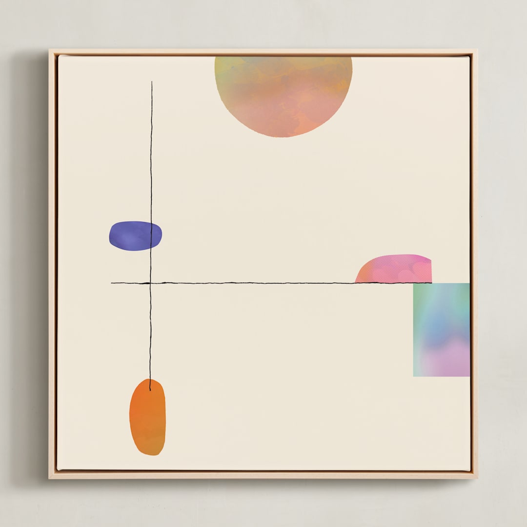 "Levitation 2" - Art Print in Coral by Tatjana Koraksic - Framed Canvas