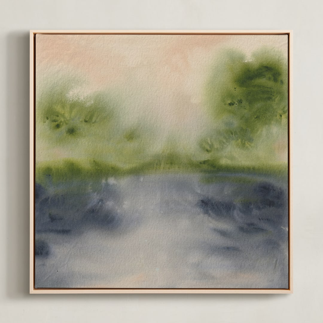 "Marshlands" - Art Print in Ink by Holly Whitcomb - Framed Canvas