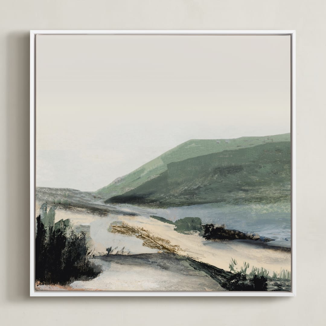 "Miles II" - Art Print in Sage by Mande Calhoun - Framed Canvas