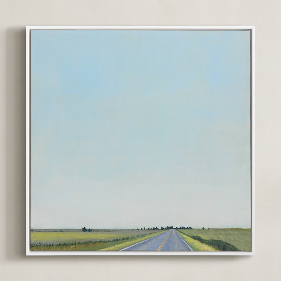 "Kansas Morning" - Art Print in Mint by Catherine Freshley - Framed Canvas