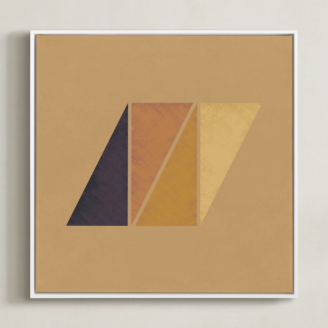 "Origami I" - Art Print in Marigold by Yohaku Oshima - Framed Canvas