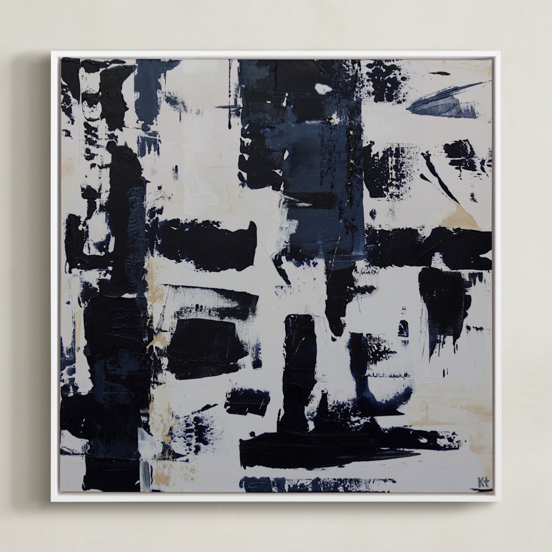 "Balance Restored II" - Art Print in Midnight Blue by Kate Terhune - Framed Canvas