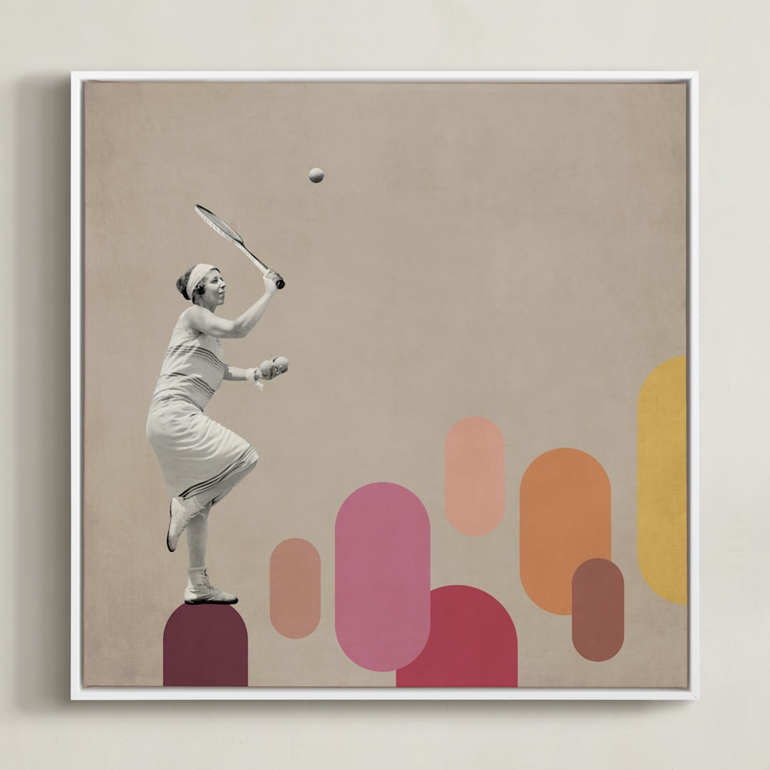 "The Game I" - Art Print in Sand by Paola Benenati - Framed Canvas