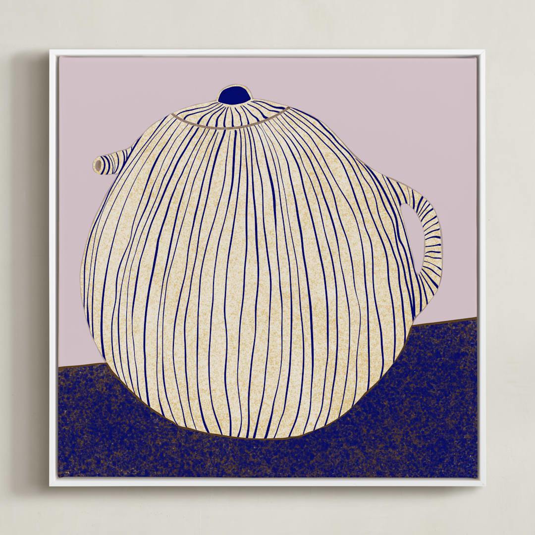 "Benevolent Ceramics II" - Art Print in Earthy Lilac by Danushka Abeygoda - Framed Canvas