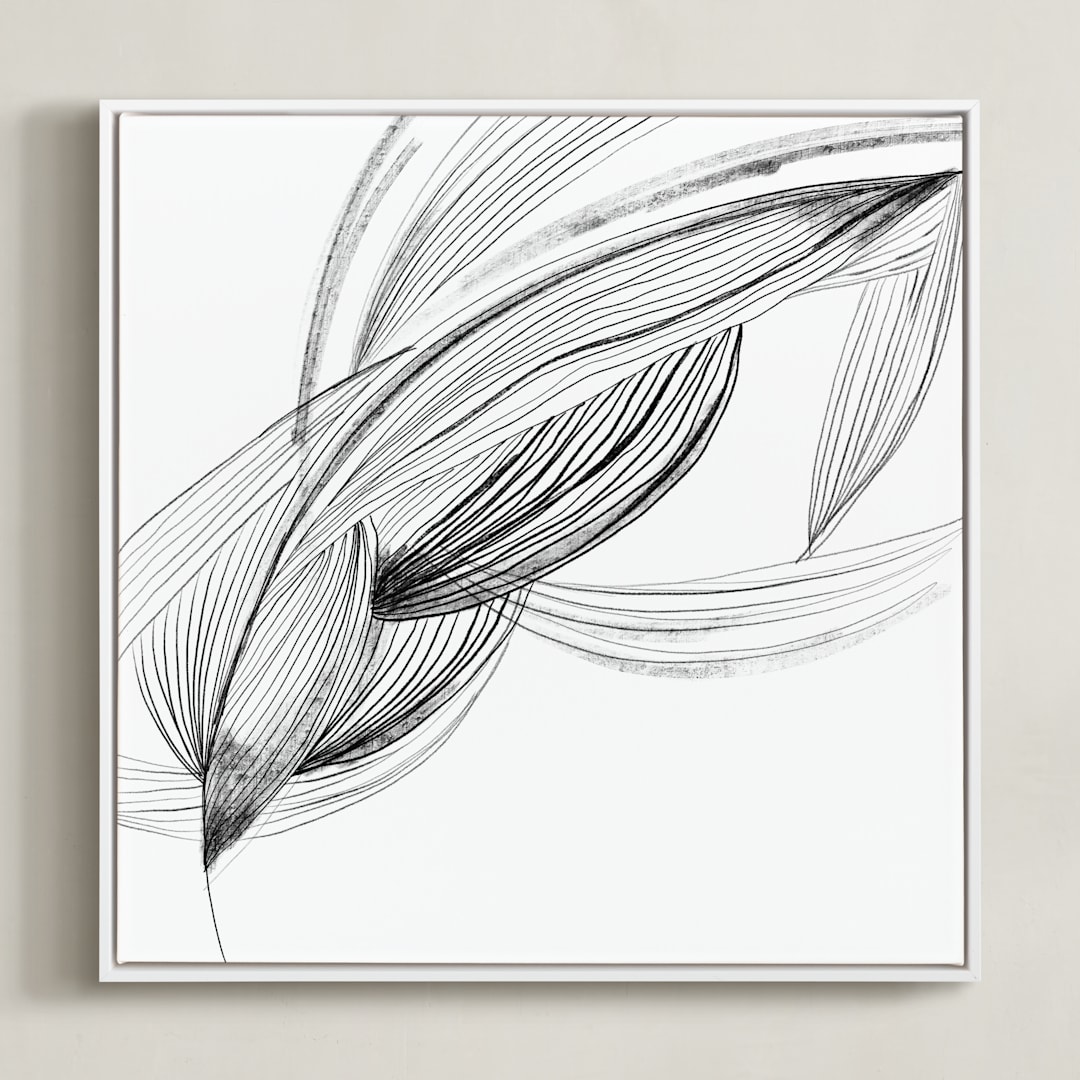 "Movement" - Art Print in Cloud White by Lucrecia Caporale - Framed Canvas