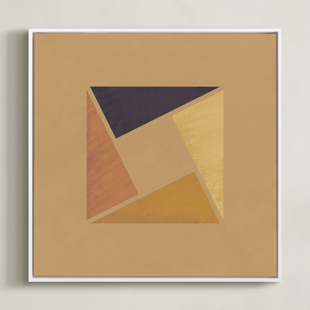 "Origami II" - Art Print in Marigold by Yohaku Oshima - Framed Canvas