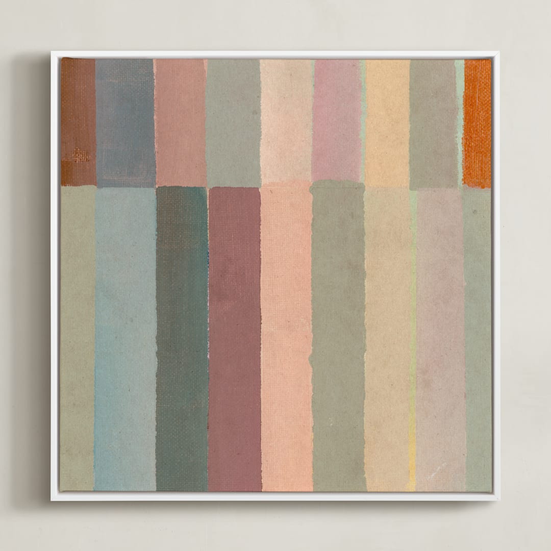 "Piano Bars I" - Art Print in Mauve by Lindsay Megahed - Framed Canvas