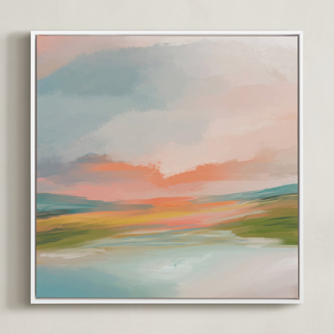 "Elysian" - Art Print in Blush by Brooke Drake - Framed Canvas