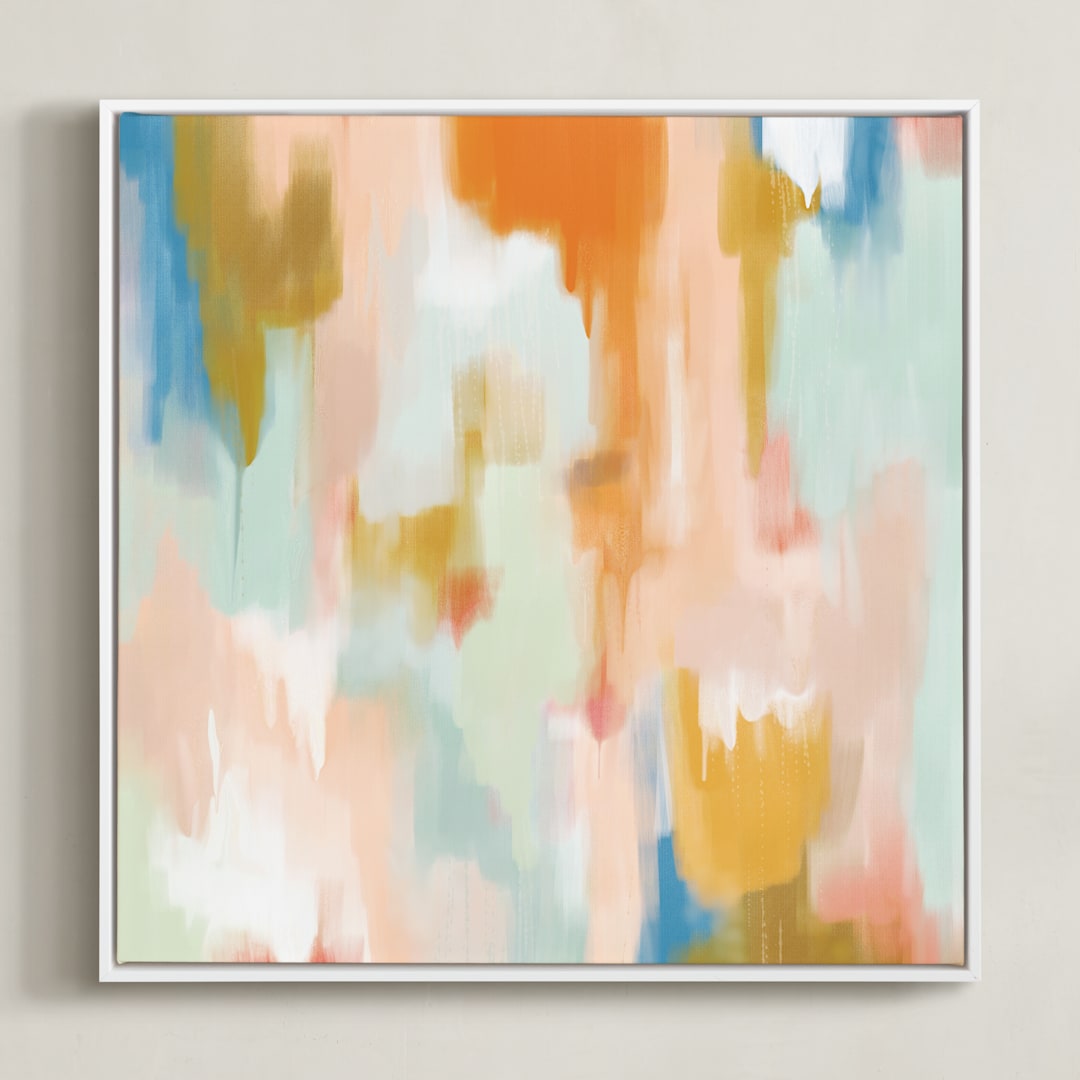 "Deserai" - Art Print in Desert Pink by Parima Studio - Framed Canvas