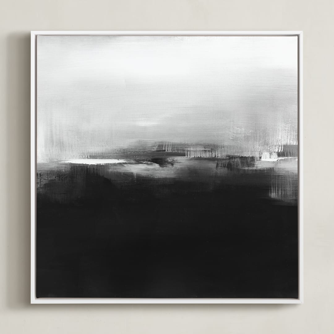 "DuskDawn" - Art Print in Black and White by Vasco - Framed Canvas