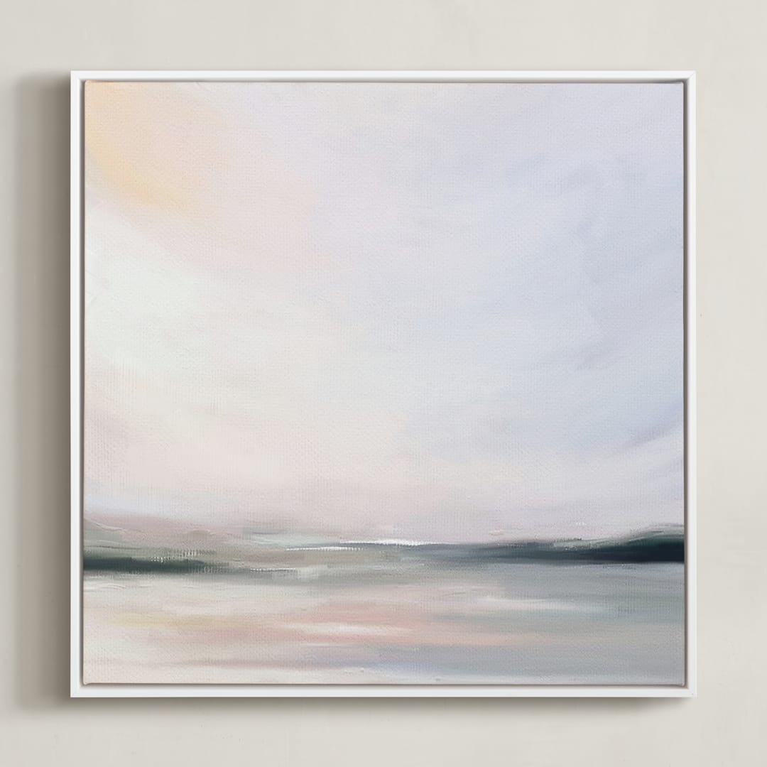 "Mindful 1" - Art Print in Sky Blue by Amy Hall - Framed Canvas