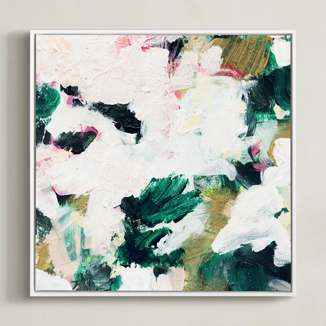 "Ivy" - Art Print in Emerald Green by Parima Studio - Framed Canvas