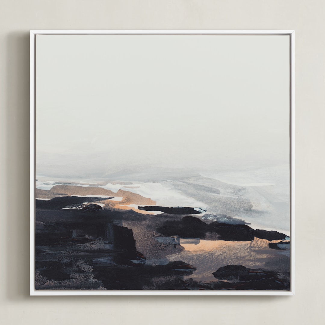 "Sandstone_1" - Art Print in Foggy grey by Mande Calhoun - Framed Canvas