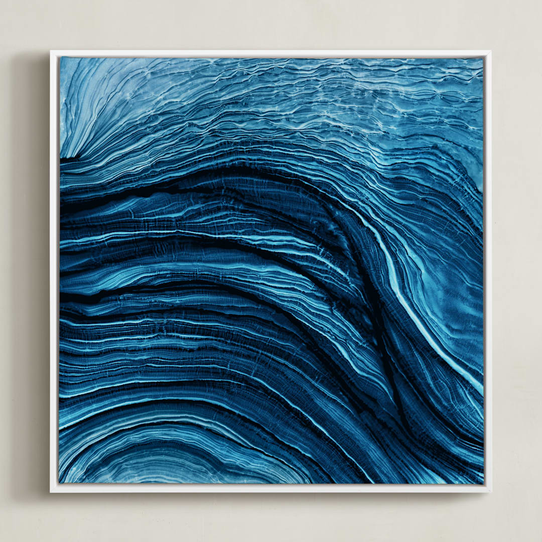 "Agate" - Art Print in Sapphire by Rebecca Rueth - Framed Canvas