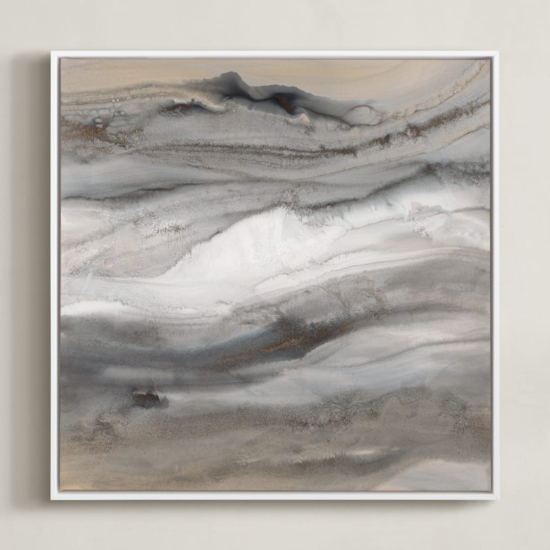 "Warm Gold II" - Art Print in Warm Gold by Teodora Guererra - Framed Canvas