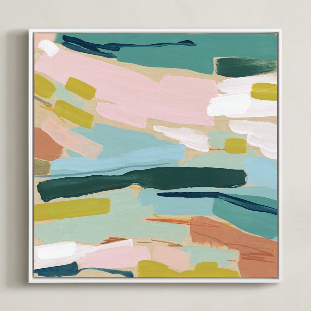 "South of France" - Art Print in Burnt Orange by Katie Craig - Framed Canvas