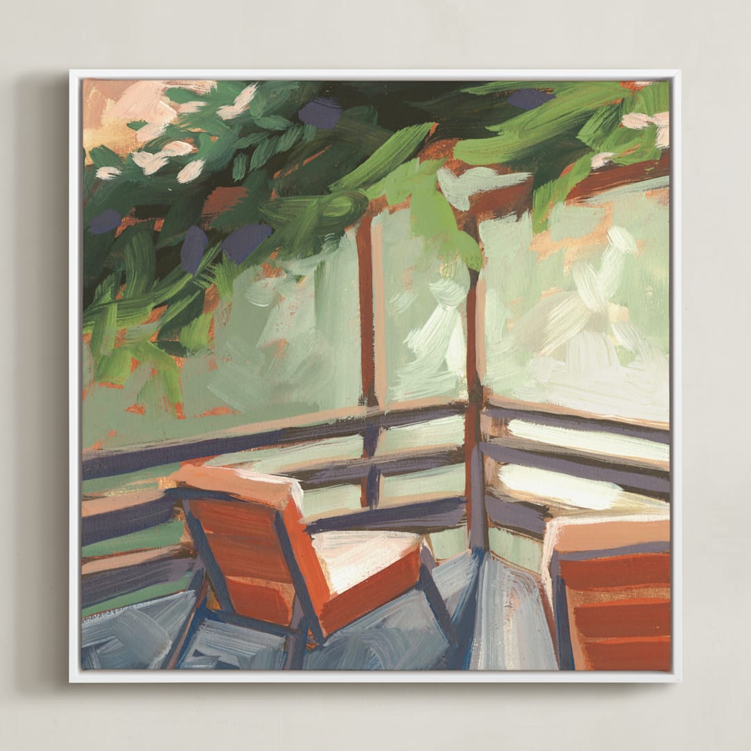 "Wisteria Hideaway" - Art Print in Sunrise by Khara Ledonne - Framed Canvas