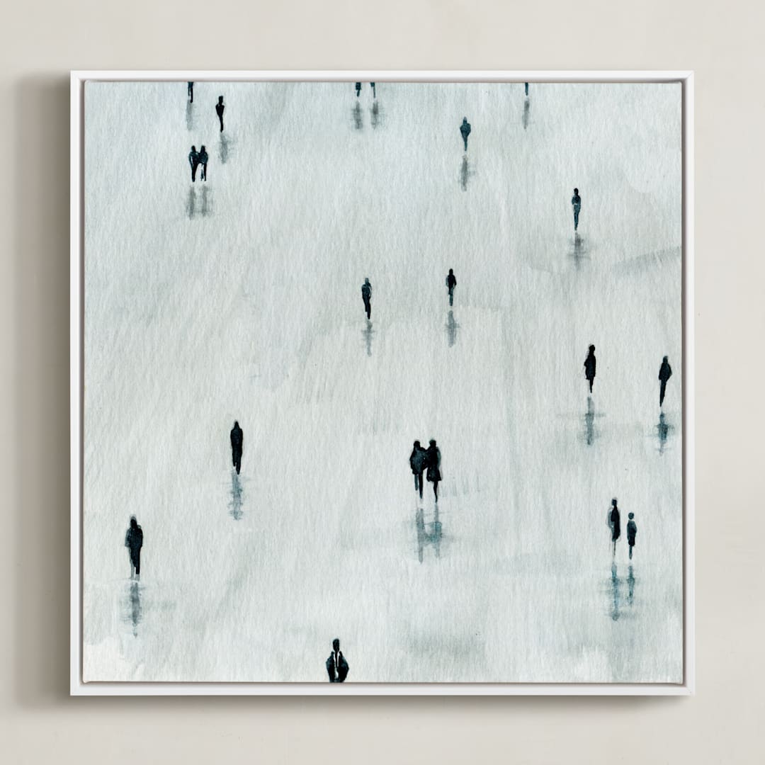 "Sombras" - Art Print in Grey by Lulaloo - Framed Canvas