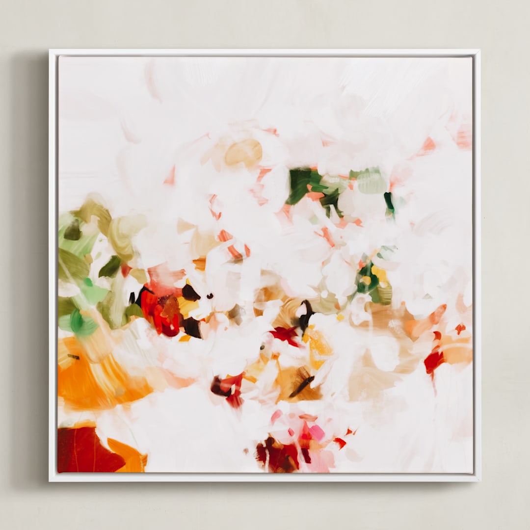 "Isa" - Art Print in Warm Biege by Parima Studio - Framed Canvas