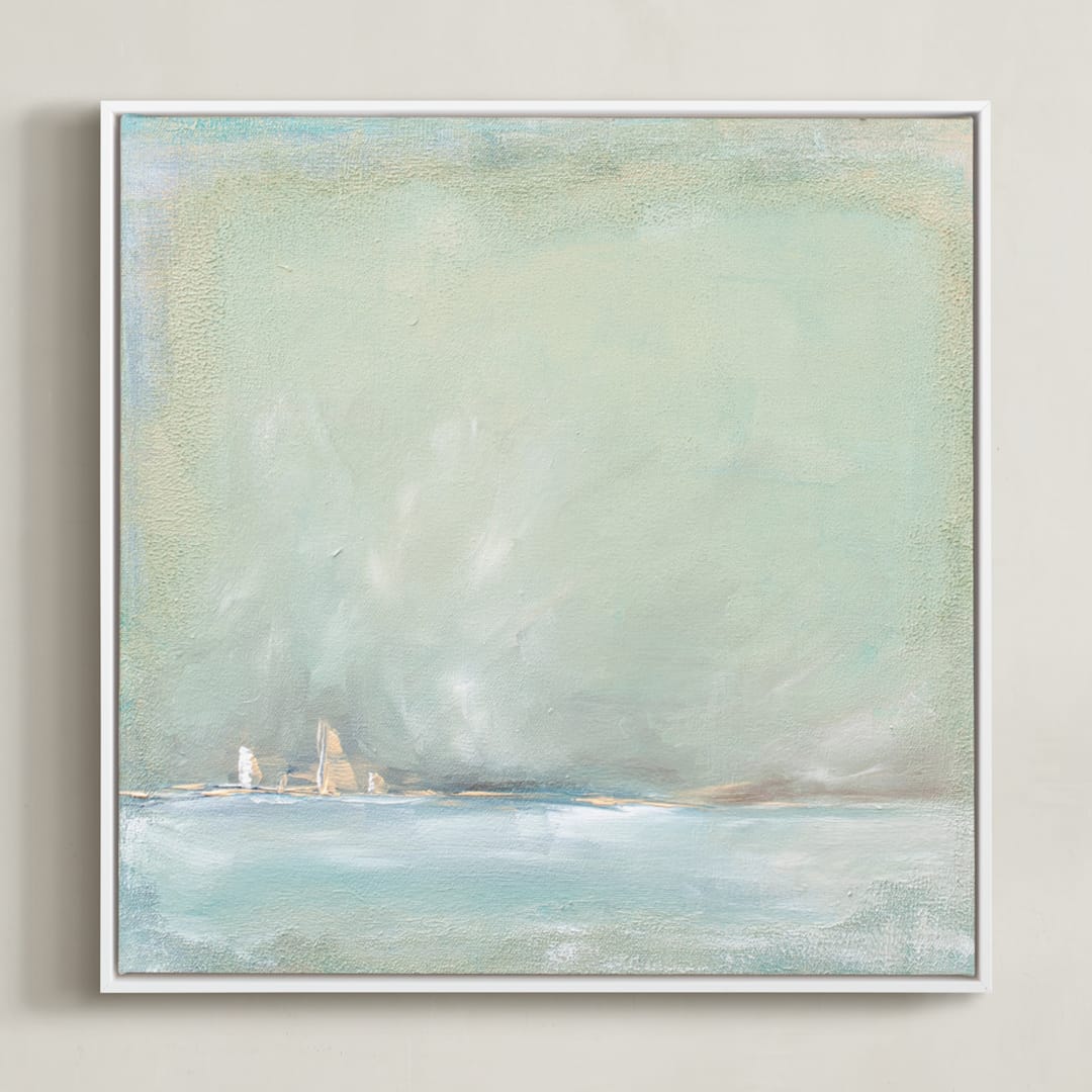 "Away" - Art Print in Sage by Julia Contacessi - Framed Canvas