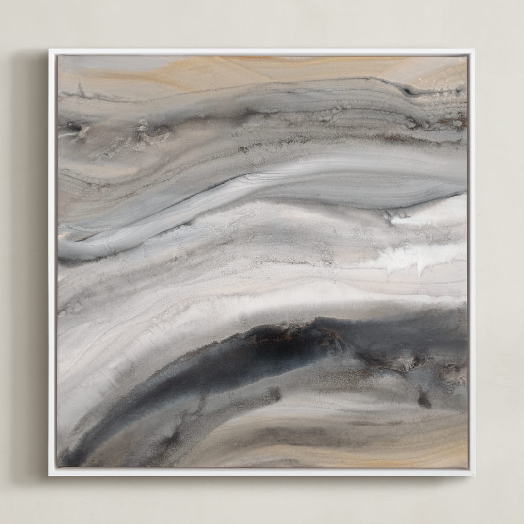 "Warm Gold I" - Art Print in Warm Gold by Teodora Guererra - Framed Canvas