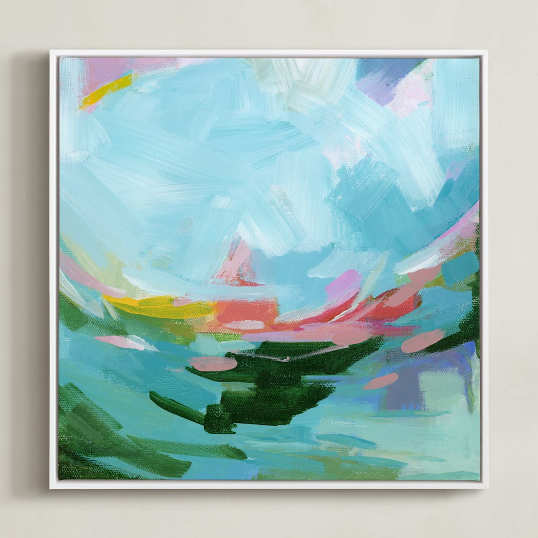 "swell" - Art Print in ocean blue by sue prue - Framed Canvas