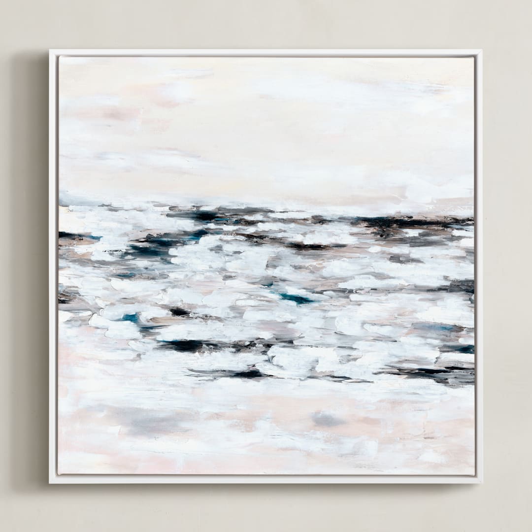 "Faded Fury Diptych II" - Art Print in Blush by Nicoletta Savod - Framed Canvas