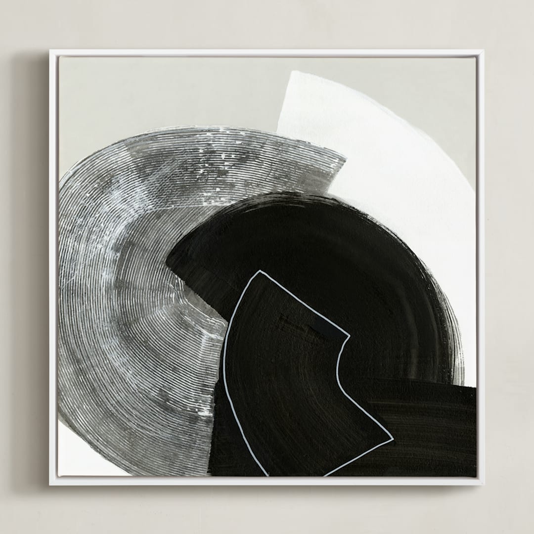 "Fitting Together I" - Art Print in Chalkboard by Kirsta Benedetti - Framed Canvas