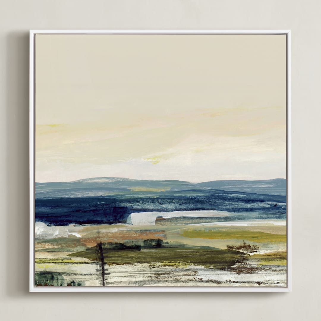 "Brownstein I" - Art Print in Field by Mande Calhoun - Framed Canvas