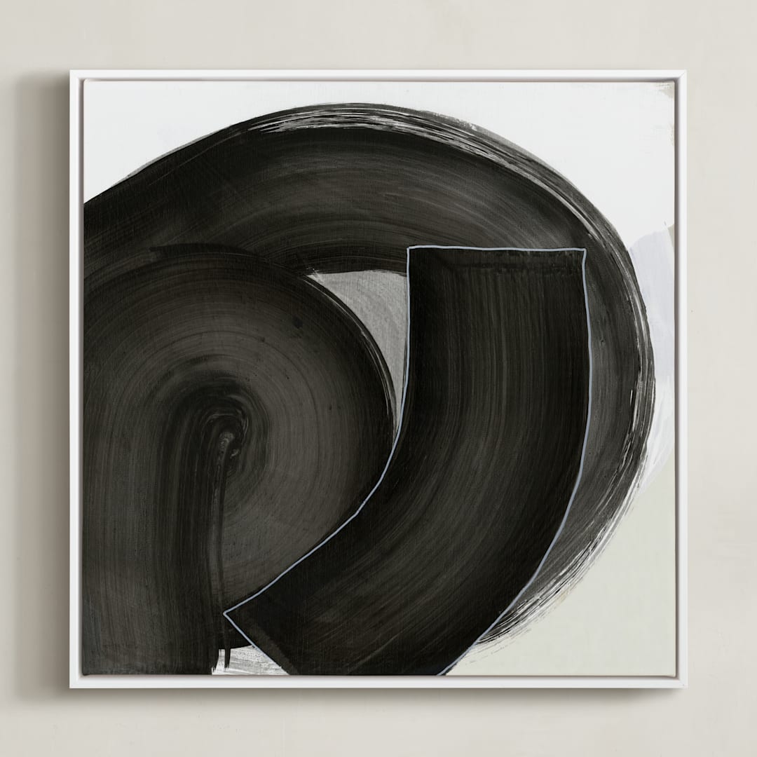 "Fitting Together II" - Art Print in Chalkboard by Kirsta Benedetti - Framed Canvas