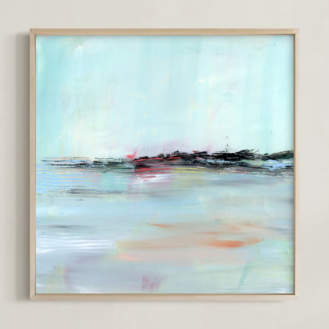 "Inverse" - Art Print in Aqua by Lindsay Megahed - Framed