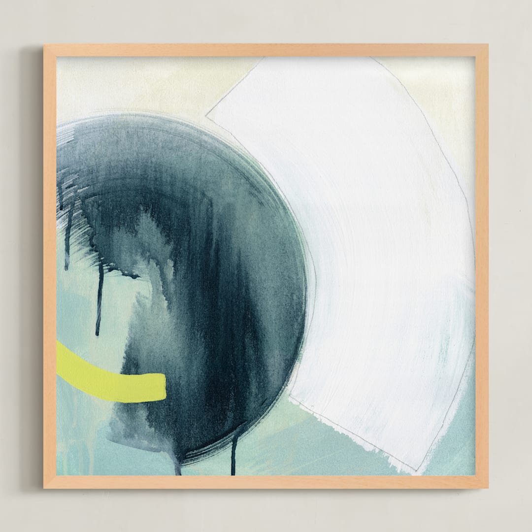 "Half of the Whole" - Art Print in Sea Foam Green by Kirsta Benedetti - Framed