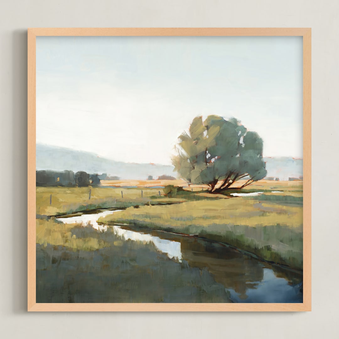 "Peace Like a River" - Art Print in Shady Green by Rachel Nelson - Framed