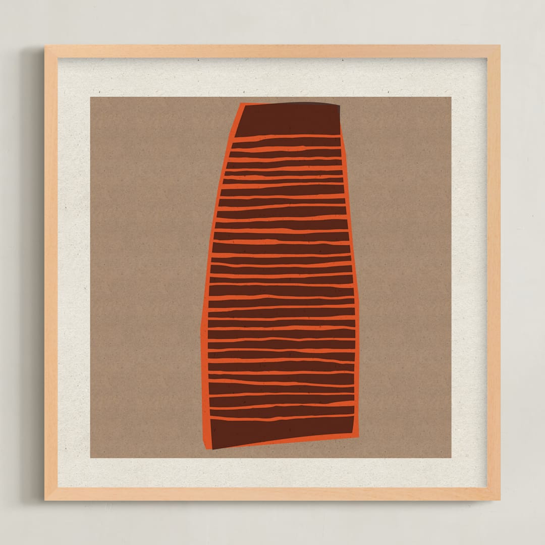 "Let's Go on a Trip II" - Art Print in Hearth Brown by Alain Castoriano - Framed