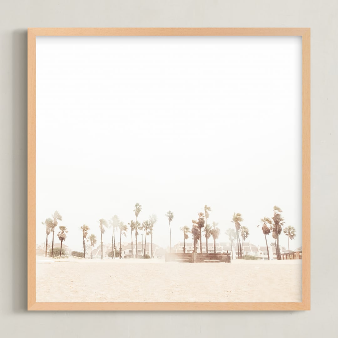 "Stormy Palms" - Art Print in warm storm by Kamala Nahas - Framed