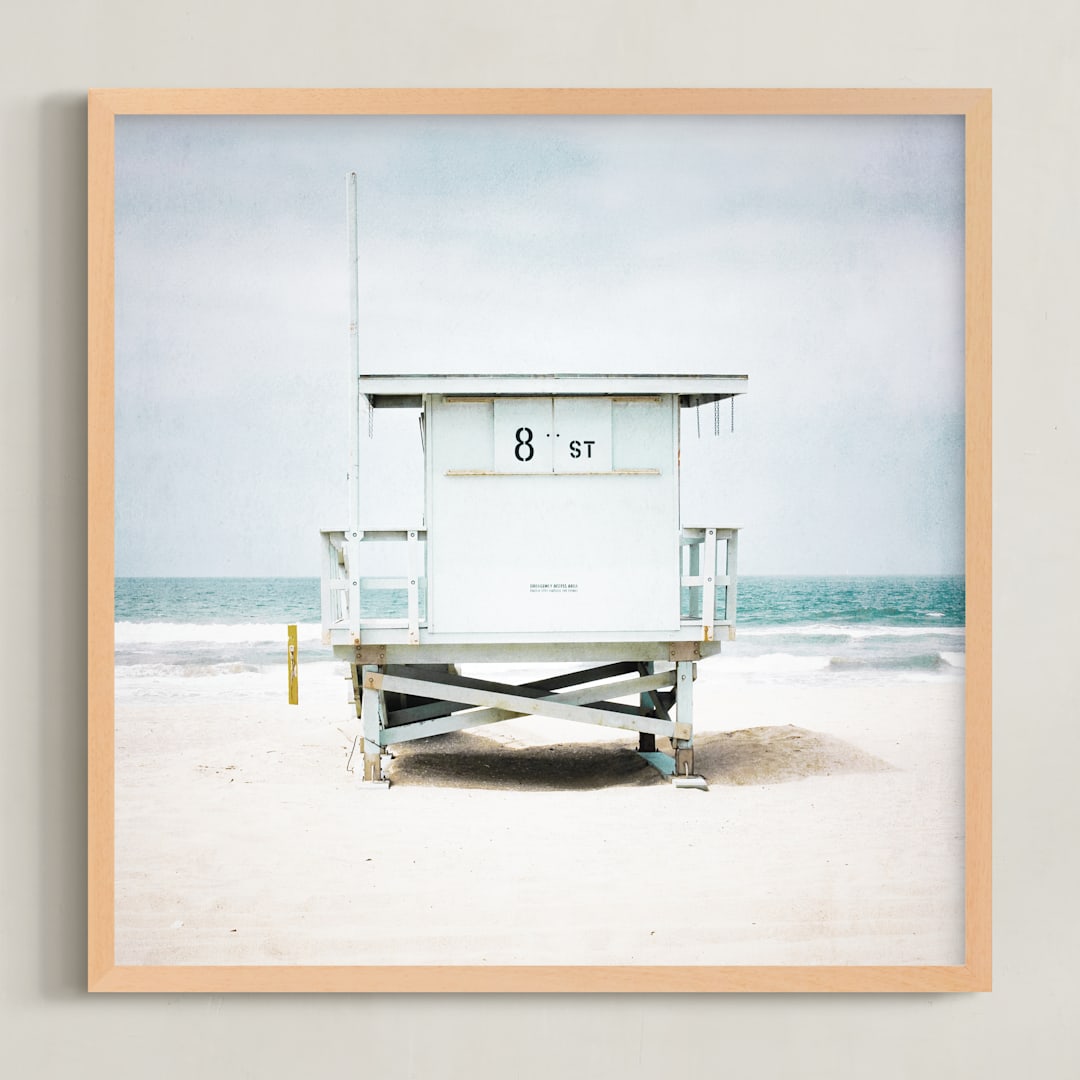 "8th Street Tower" - Art Print in blue by Shannon Howard - Framed